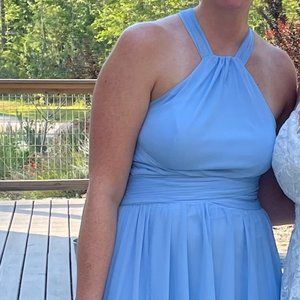 Davids Bridal Ice Blue bridesmaids dress Size 10